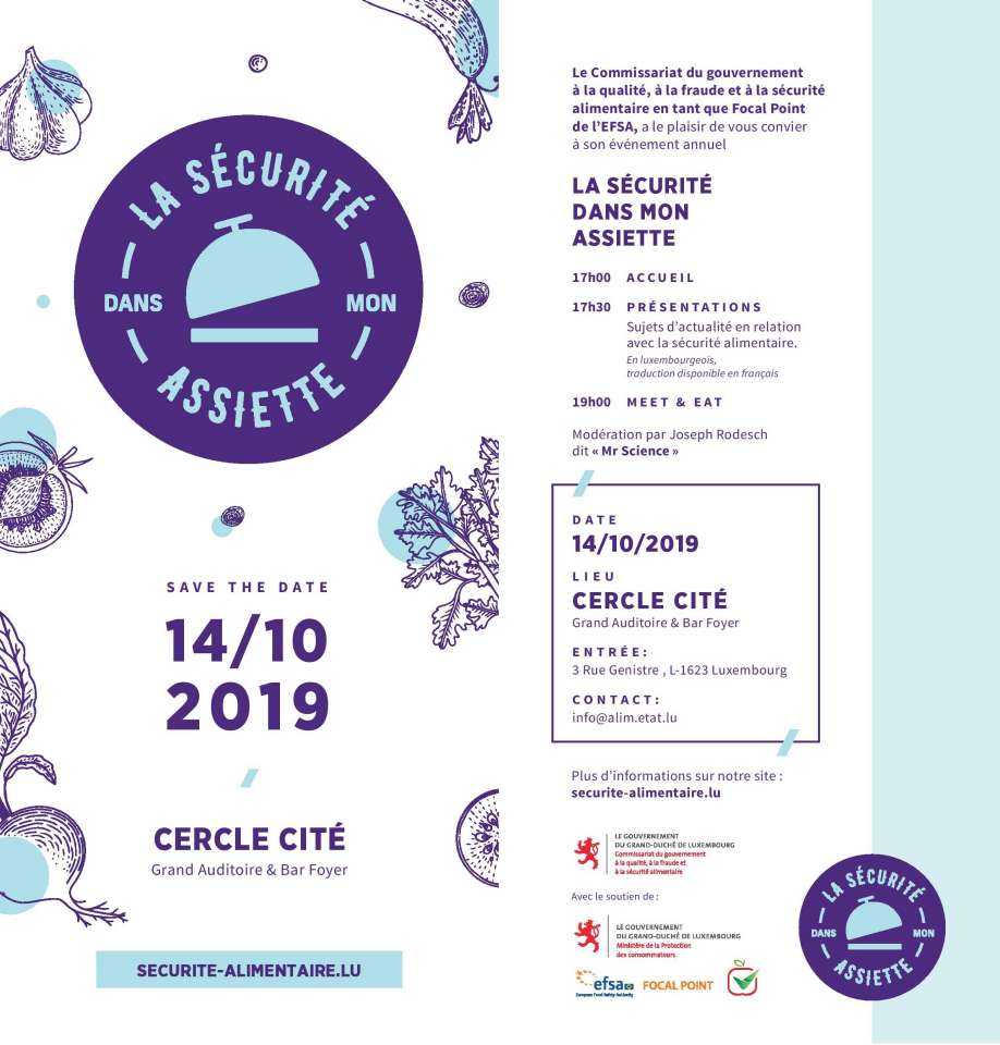 La sécurité dans mon assiette: Save the Date