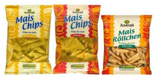 Mise à jour - Rappel : Chips de maïs (nature & poivron ) et rouleaux de maïs de la marque Alnatura