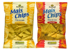 Rappel : Chips de maïs « nature » et « poivron » de la marque Alnatura